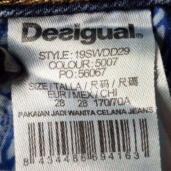 Desigual Barrel Jean 28 Horseshoe Floral Embroidered Exotic Pakaian Celana Artsy - Picture 7 of 13